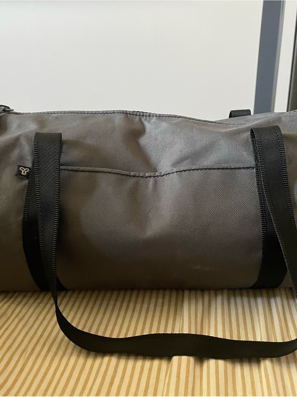 TNA Gray Duffel Bag with Black Straps